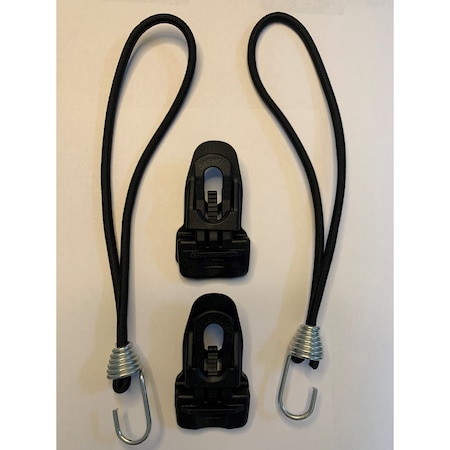 Easyklip 2 Black clips & 2 Black 6" Bungee, 4 Pcs SKB801